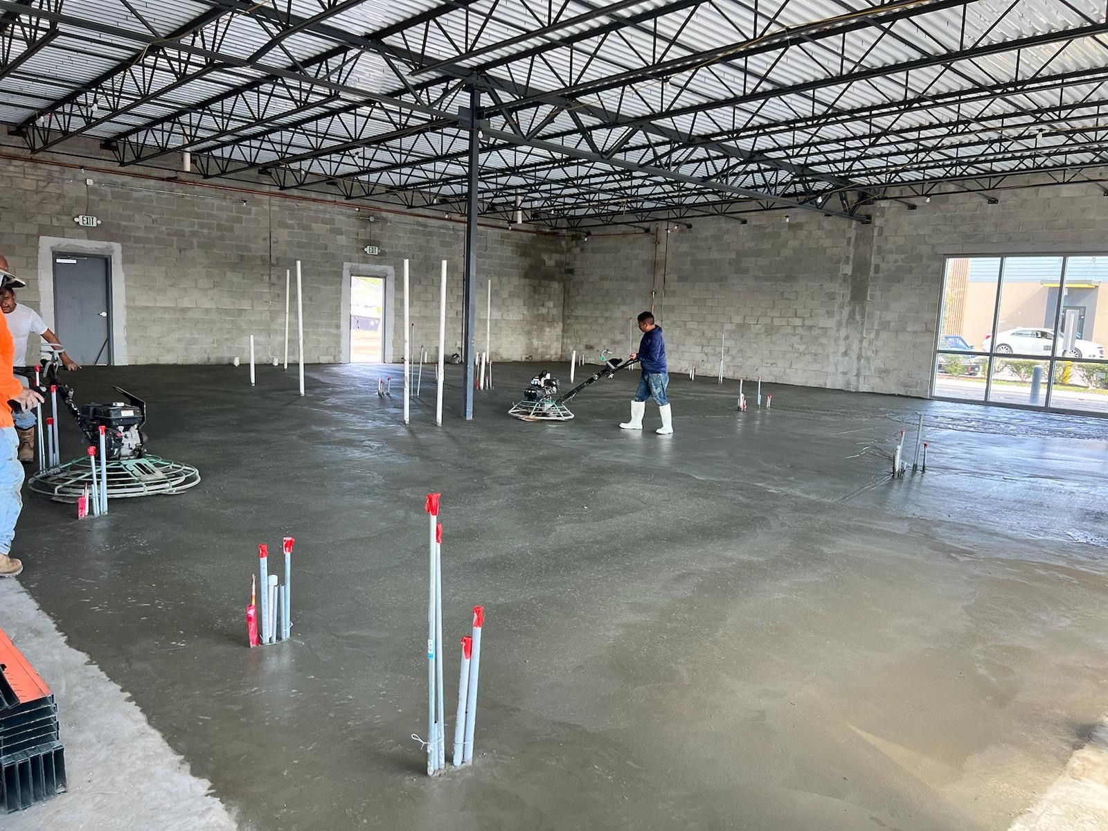 New Construction polished concrete floor